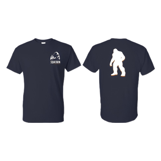 Squatch Navy T-Shirt White Logo Front/Silhouette Back