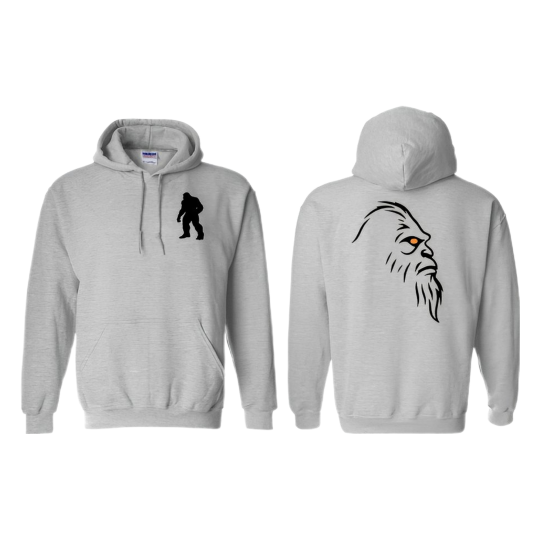 Premium Grey Hoodie Blk Sil Front/Head Logo Back