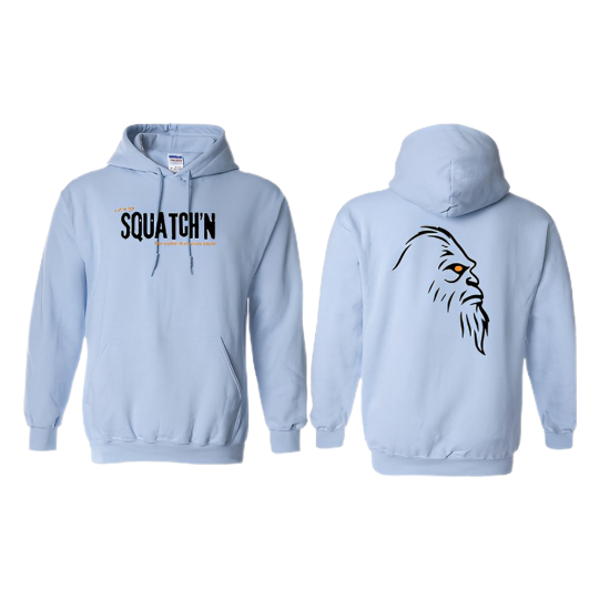 Premium Hoodie-Light Blue Squatch'N Logo Head