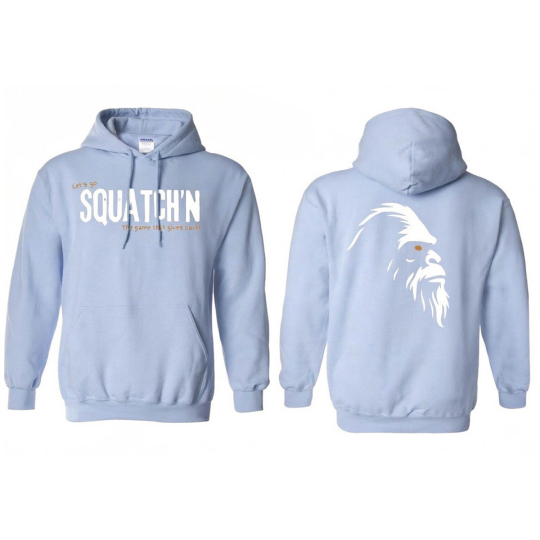 Premium Hoodie-Light Blue White Squatch'N White Logo Head