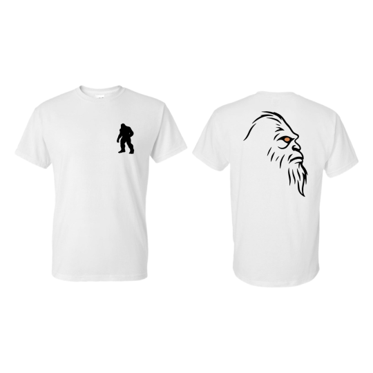 Squatch White T-Shirt Black Sil/Blk head Logo