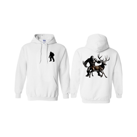 Premium Animated Hunter/Deer Hoodie White
