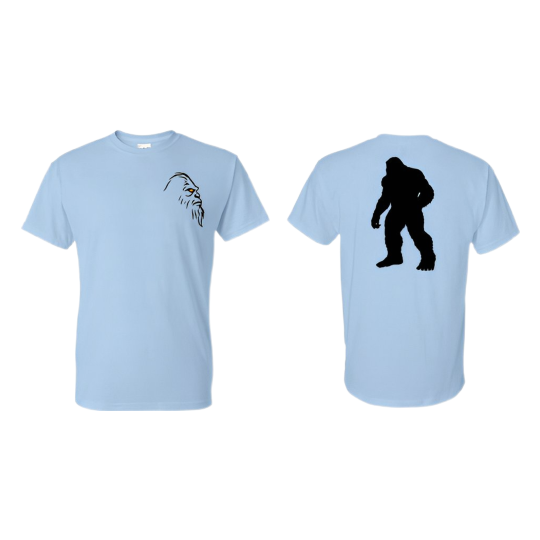 Squatch Lt Blue T-Shirt Black Head/Black Silhouette
