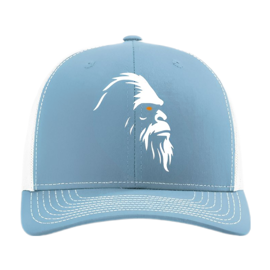 Premium Trucker Hat 112/115 Series Lt Blue White Logo