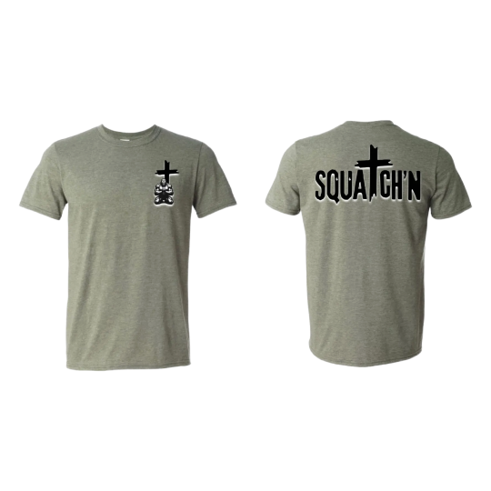 Squatch Olive Green T-Shirt Praying Squatch