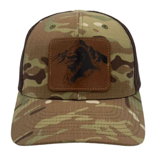 Premium Trucker 112S Gr Camo Genuine Leather Sq Patch