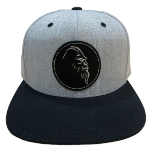 Premium Flat Bill Series 80/20 Wool Blend Black Gray Patch