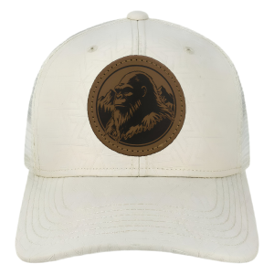 Premium Trucker Hat L Series White Genuine Leather/Embroidery
