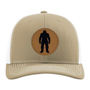 Premium Trucker Hat Beige Leather Patch 112 Series