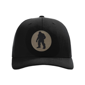 Premium Trucker Hat 112/115 Black/Black Beige Patch